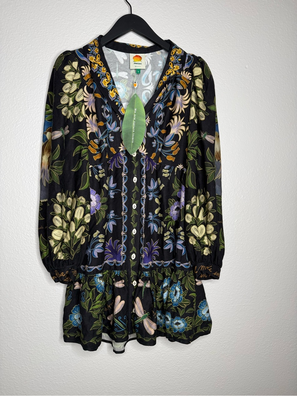 NWT FARM Rio Black Winter Garden
Mini Dress, size S - Picture 7 of 10